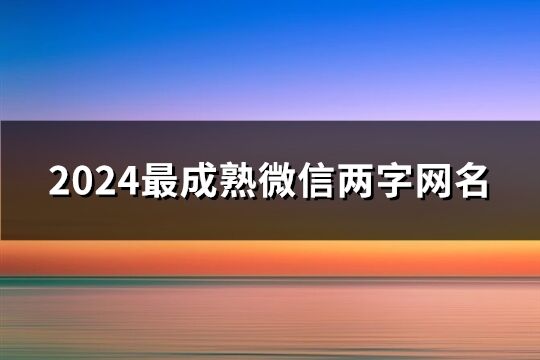 2024最成熟微信两字网名(共180个)