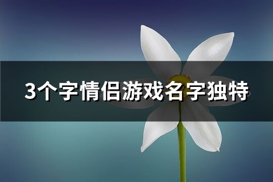 3个字情侣游戏名字独特(精选72个)