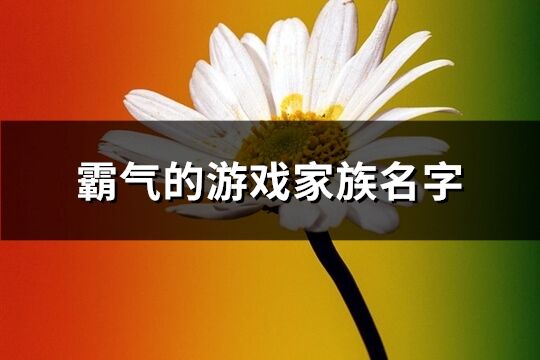 霸气的游戏家族名字(共193个)