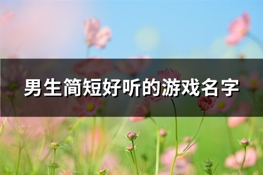 男生简短好听的游戏名字(精选170个)