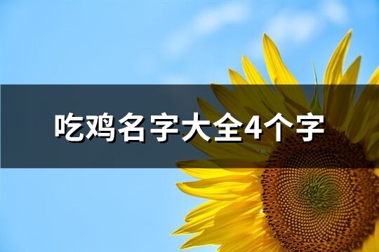 吃鸡名字大全4个字(共889个)