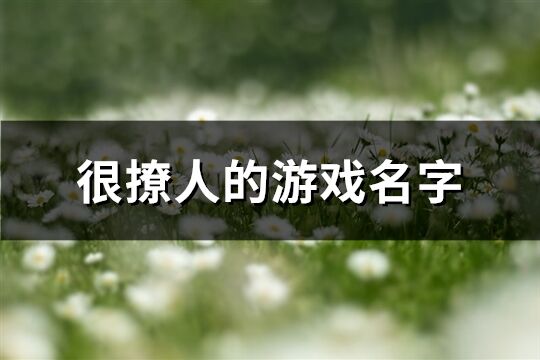 很撩人的游戏名字(精选643个)