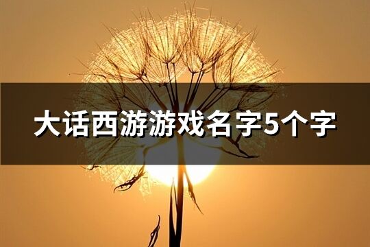 大话西游游戏名字5个字(393个)