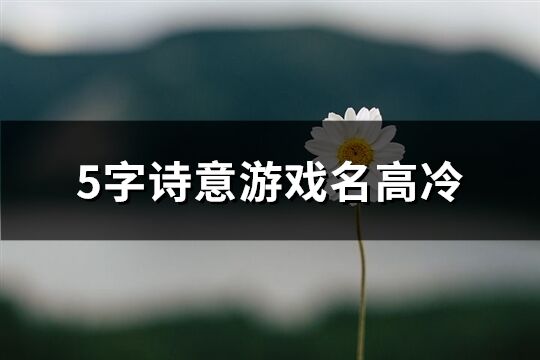 5字诗意游戏名高冷(共617个)