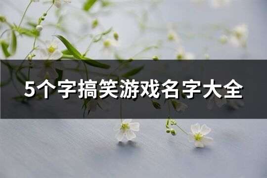 5个字搞笑游戏名字大全(共786个)