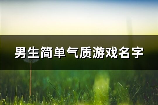 男生简单气质游戏名字(共351个)