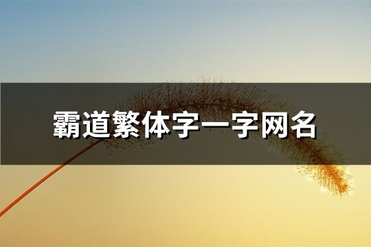 霸道繁体字一字网名(精选112个)