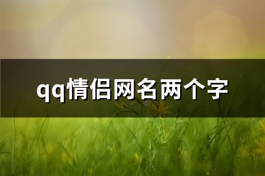 qq情侣网名两个字(精选933个)