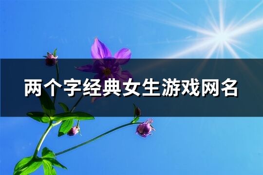 两个字经典女生游戏网名(精选1447个)