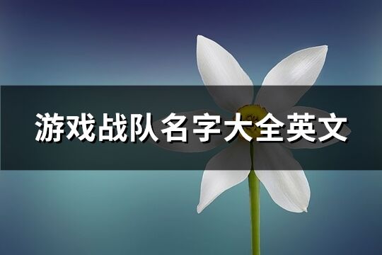 游戏战队名字大全英文(共108个)