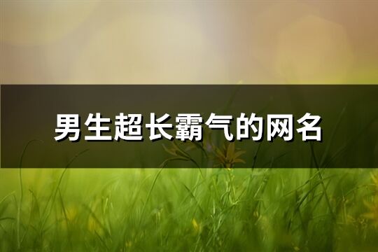 男生超长霸气的网名(精选324个)