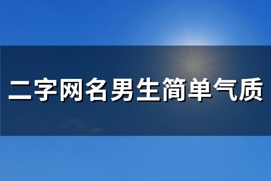 二字网名男生简单气质(优选293个)