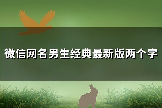 微信网名男生经典最新版两个字(128个)