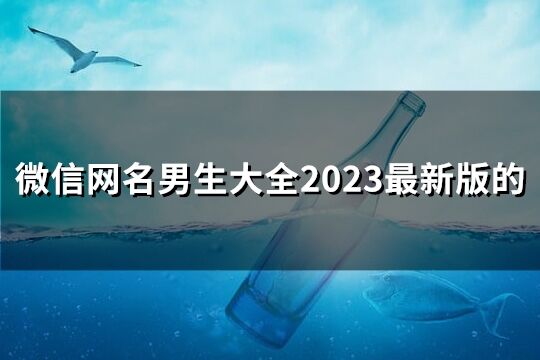 微信网名男生大全2023最新版的(优选147个)