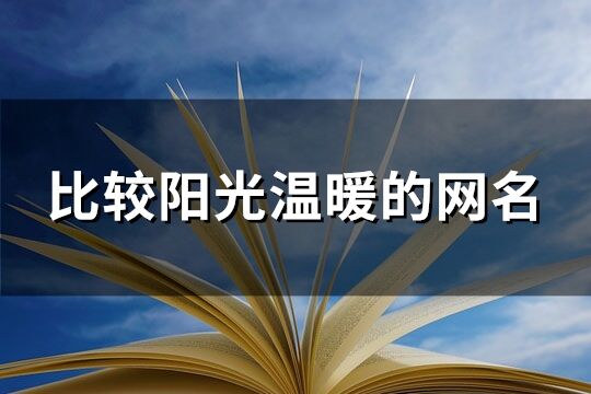 比较阳光温暖的网名(精选176个)