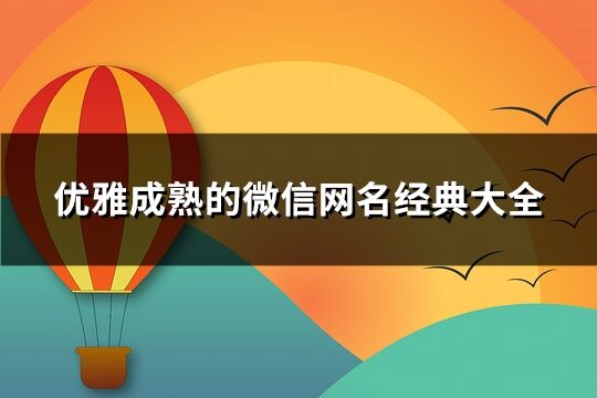 优雅成熟的微信网名经典大全(165个)