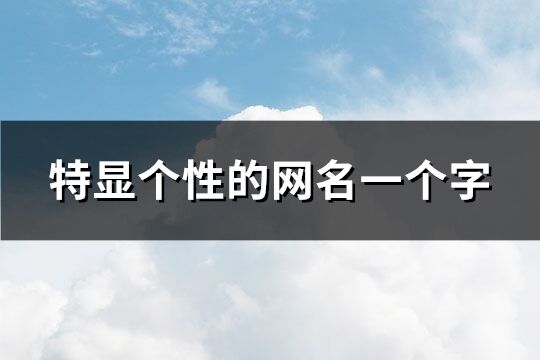 特显个性的网名一个字(精选250个)