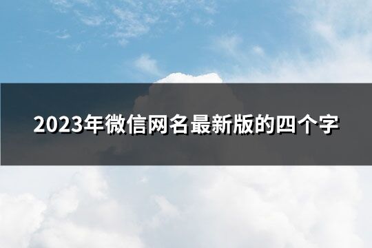 2023年微信网名最新版的四个字(优选218个)