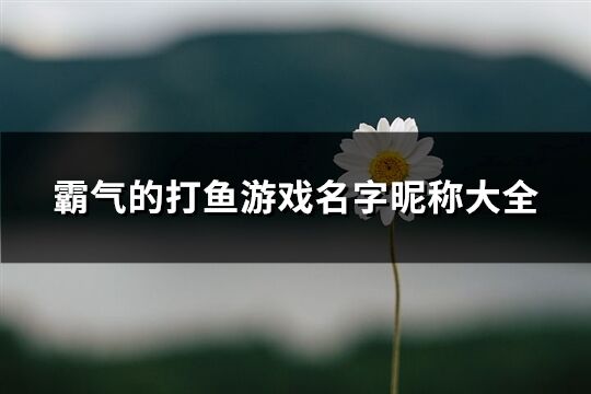 霸气的打鱼游戏名字昵称大全(精选219个)