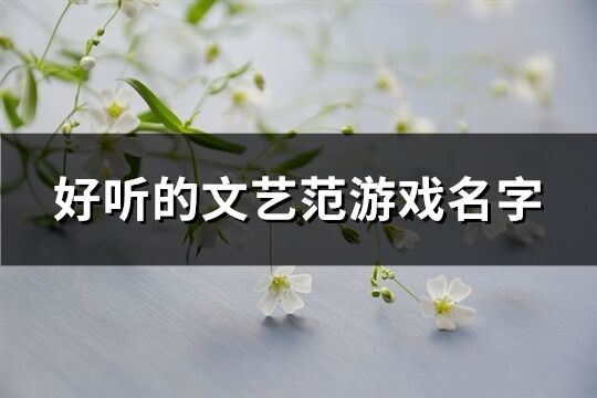 好听的文艺范游戏名字(优选316个)