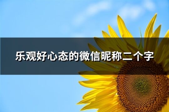 乐观好心态的微信昵称二个字(优选228个)