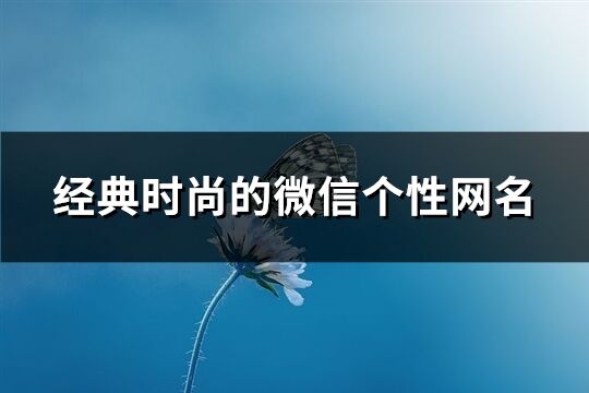 经典时尚的微信个性网名(197个)