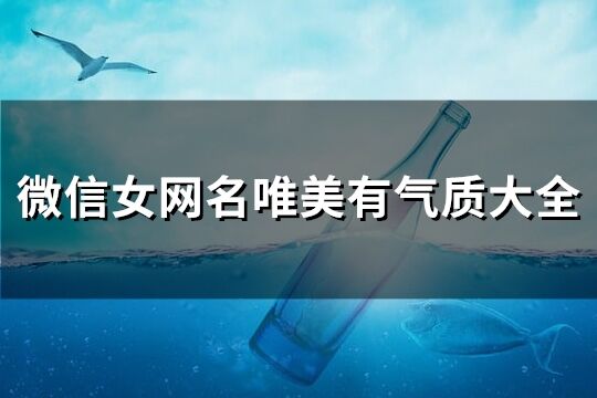 微信女网名唯美有气质大全(优选179个)