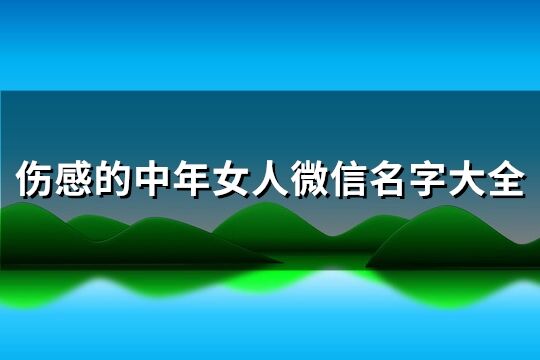 伤感的中年女人微信名字大全(共209个)