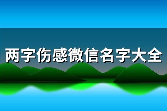 两字伤感微信名字大全(优选125个)