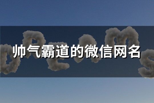 帅气霸道的微信网名(精选227个)