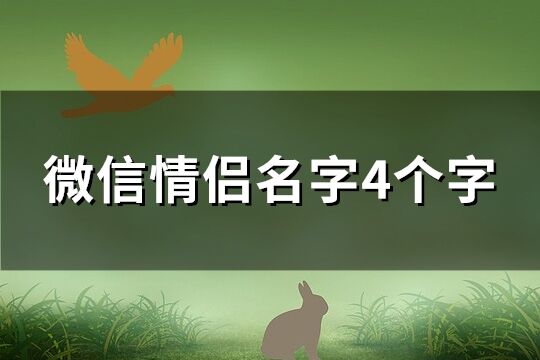 微信情侣名字4个字(共177个)