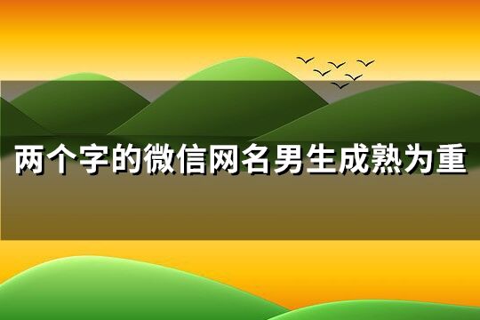 两个字的微信网名男生成熟为重(159个)