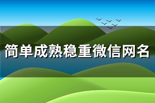 简单成熟稳重微信网名(优选179个)