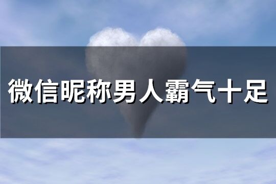 微信昵称男人霸气十足(135个)