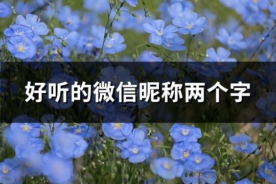 好听的微信昵称两个字(精选115个)