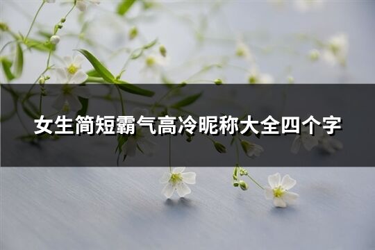 女生简短霸气高冷昵称大全四个字(优选86个)