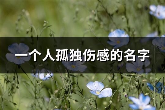 一个人孤独伤感的名字(239个)