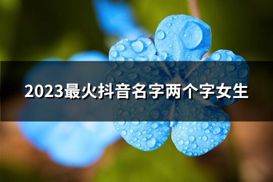 2023最火抖音名字两个字女生(精选839个)