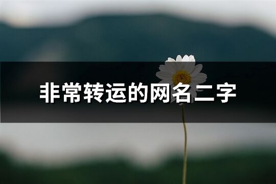 非常转运的网名二字(共179个)