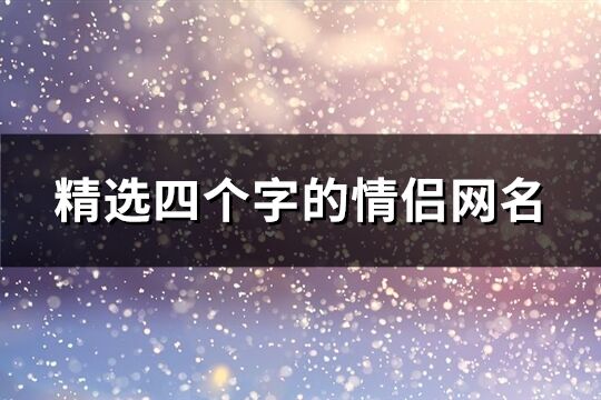 精选四个字的情侣网名(534个)