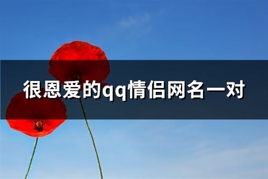 很恩爱的qq情侣网名一对(共112个)