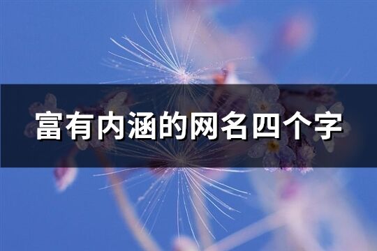 富有内涵的网名四个字(701个)