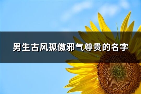 男生古风孤傲邪气尊贵的名字(共103个)