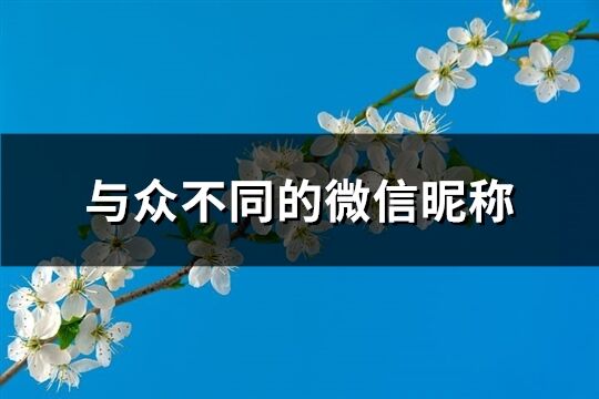 与众不同的微信昵称(优选876个)