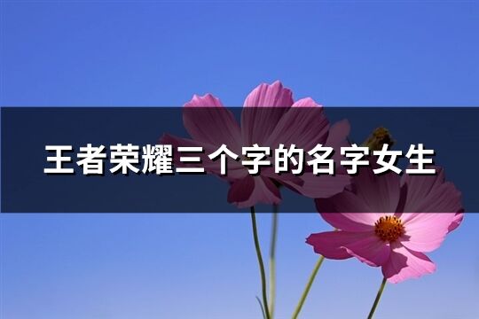 王者荣耀三个字的名字女生(85个)