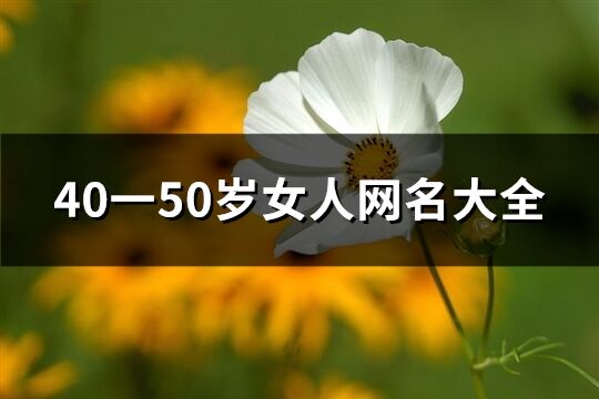 40一50岁女人网名大全(242个)