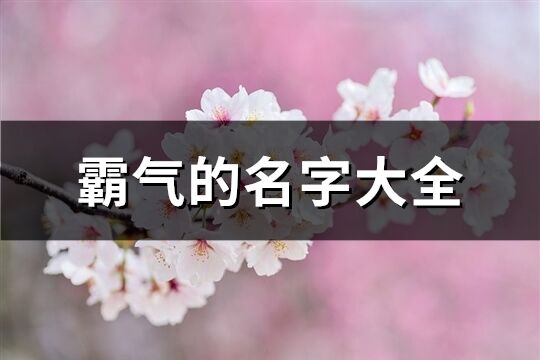 霸气的名字大全(优选375个)