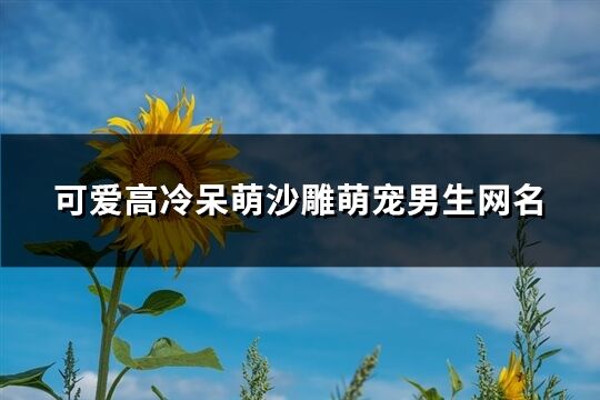 可爱高冷呆萌沙雕萌宠男生网名(精选331个)