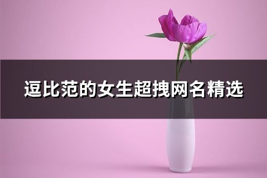 逗比范的女生超拽网名精选(优选124个)