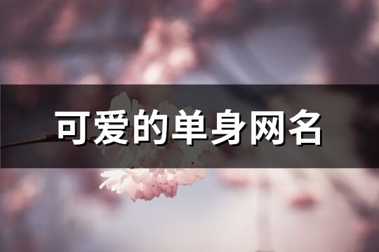 可爱的单身网名(共312个)